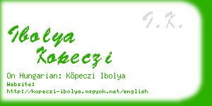 ibolya kopeczi business card
