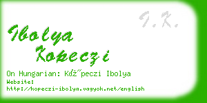 ibolya kopeczi business card